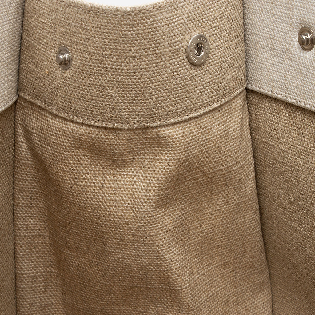 Saint Laurent Canvas Calfskin Rive Gauche Large Tote (SHF-v2S0Rd)