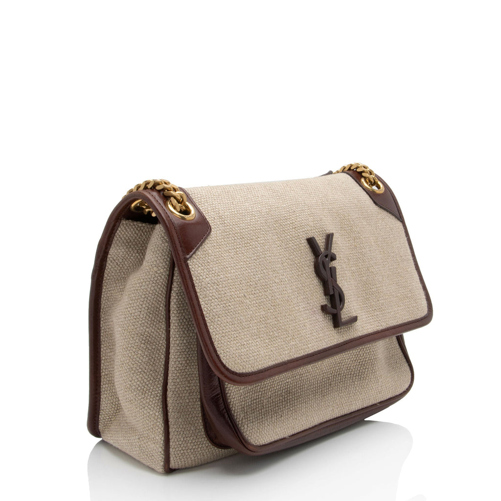Saint Laurent Canvas Monogram Niki Medium Shoulder Bag (SHF-JdPwmb)