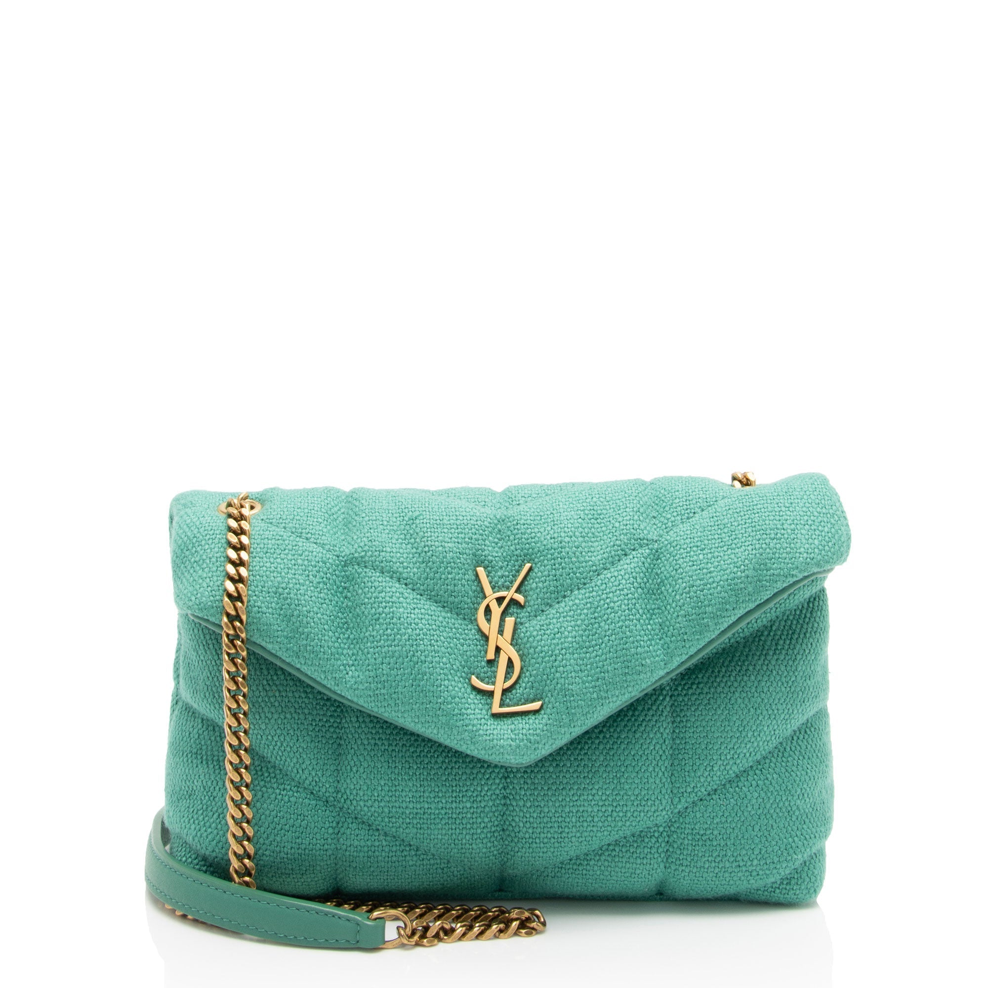 Saint Laurent Canvas Monogram Puffer LouLou Toy Shoulder Bag (SHF-mJ1fT5)