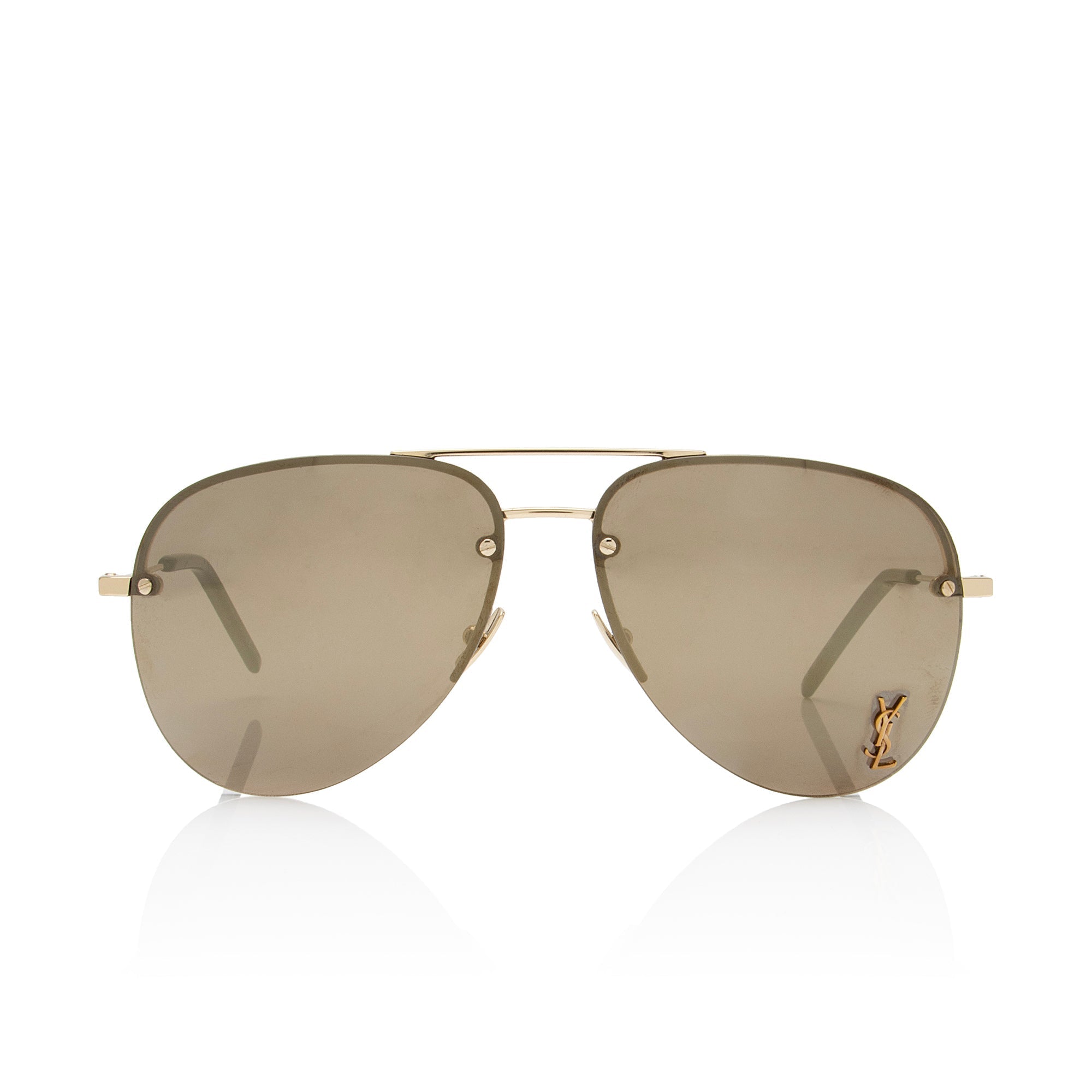 Saint Laurent Classic 11 Monochromatic Aviator Sunglasses (SHF-WaxfXE)