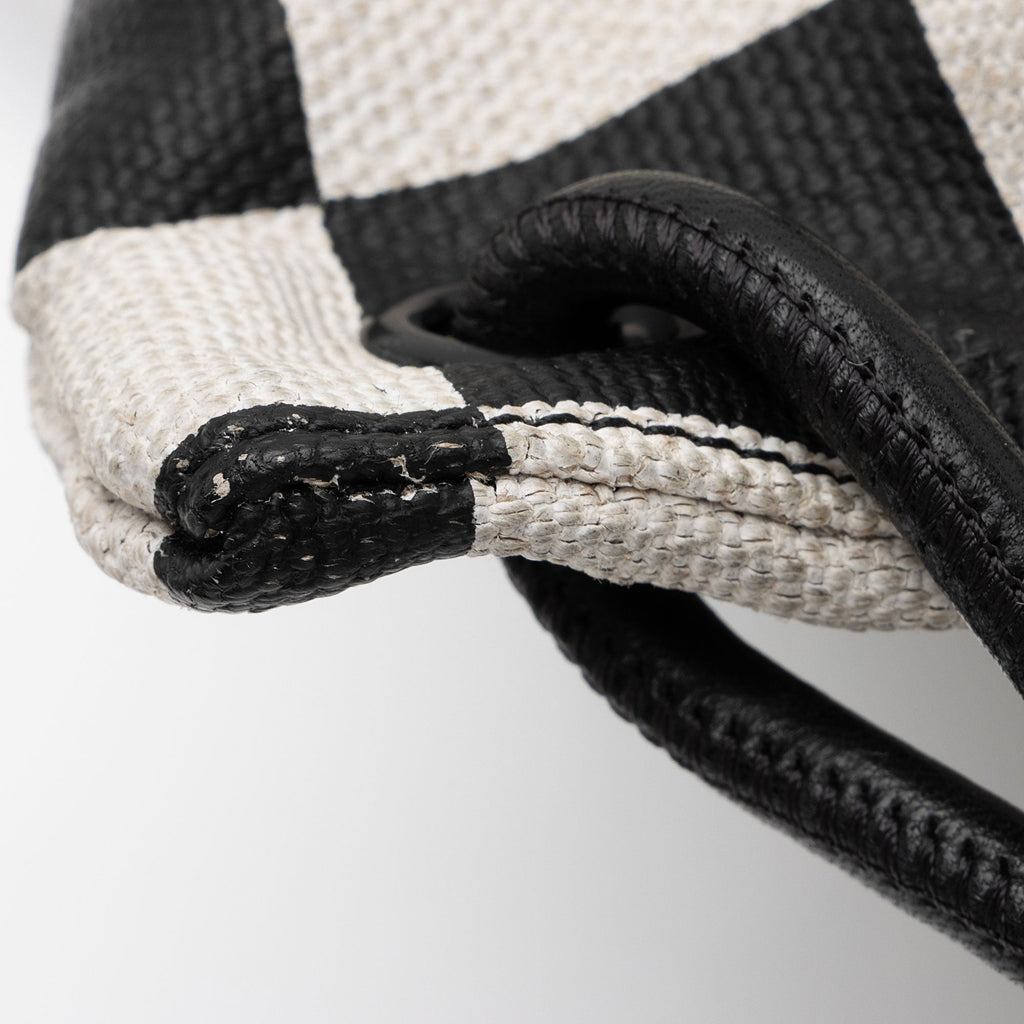 Saint Laurent Coated Canvas Checkered Teddy Drawstring Backpack (SHF-kt7eWZ)