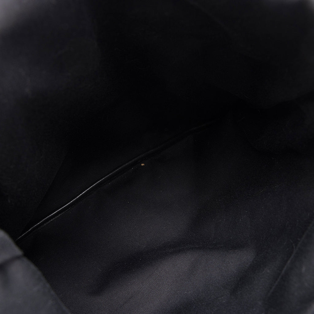 Saint Laurent Coated Canvas Checkered Teddy Drawstring Backpack (SHF-kt7eWZ)