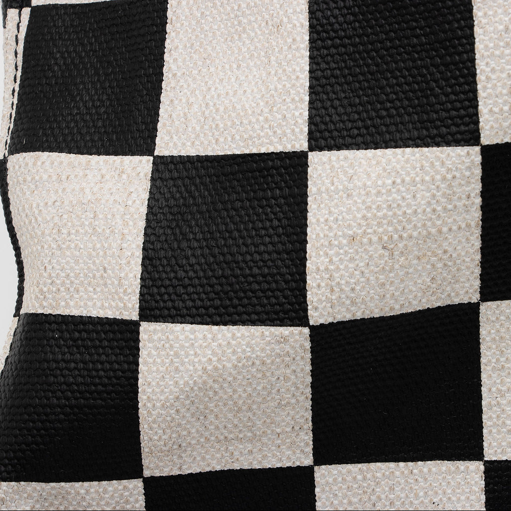 Saint Laurent Coated Canvas Checkered Teddy Drawstring Backpack (SHF-kt7eWZ)