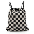 Saint Laurent Coated Canvas Checkered Teddy Drawstring Backpack (SHF-kt7eWZ)