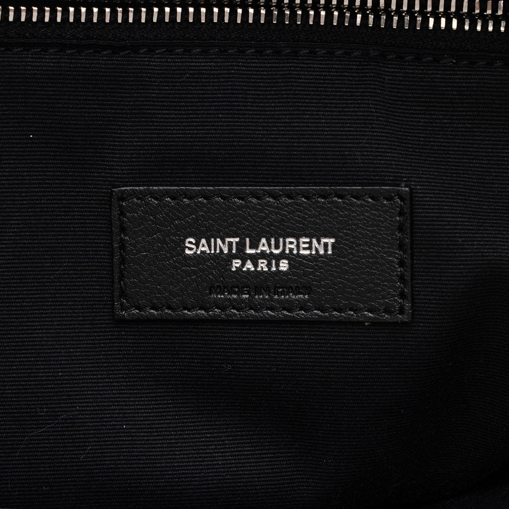 Saint Laurent Coated Canvas Checkered Teddy Drawstring Backpack (SHF-kt7eWZ)