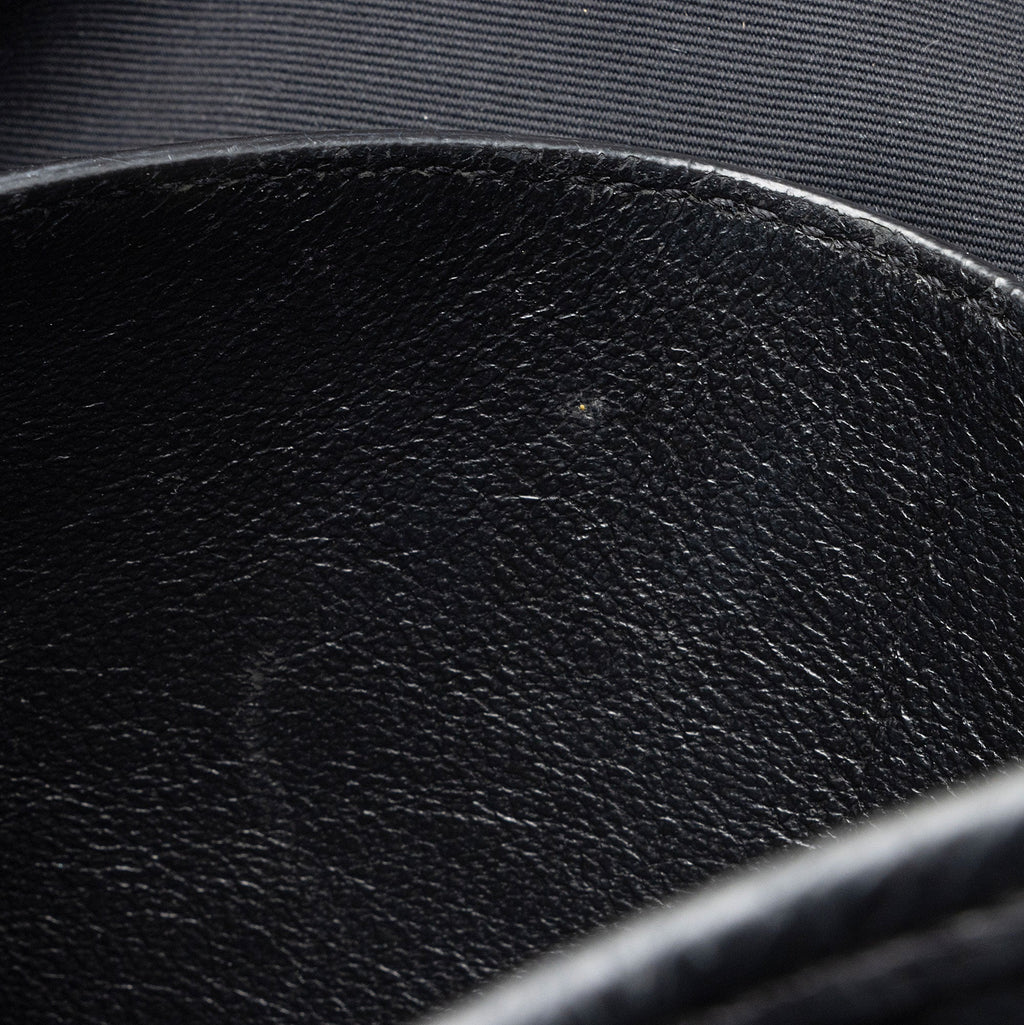 Saint Laurent Crinkled Calfskin Matte Black Monogram Niki Large Shoulder Bag (SHF-eFW25Q)