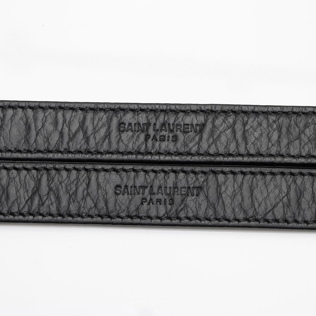 Saint Laurent Crinkled Calfskin Matte Black Monogram Niki Large Shoulder Bag (SHF-eFW25Q)