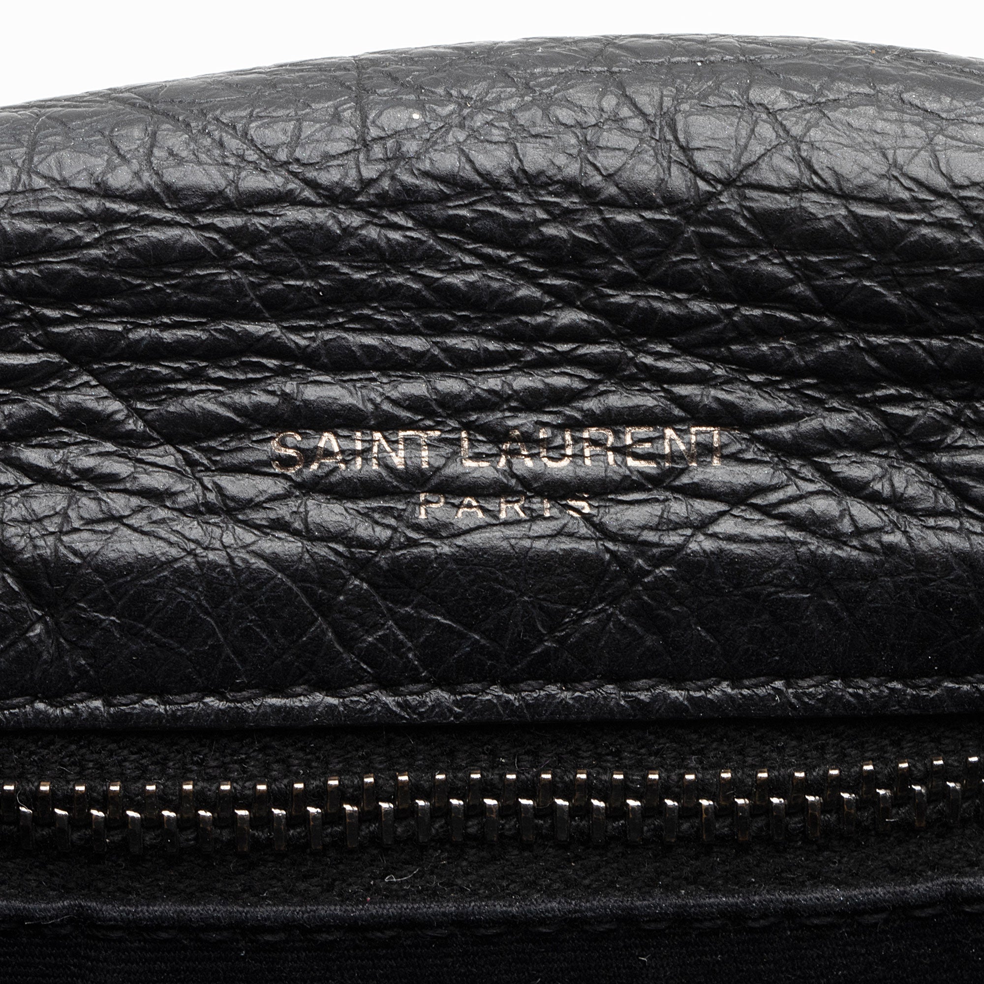 Saint Laurent Crinkled Calfskin Matte Black Monogram Niki Large Shoulder Bag (SHF-eFW25Q)