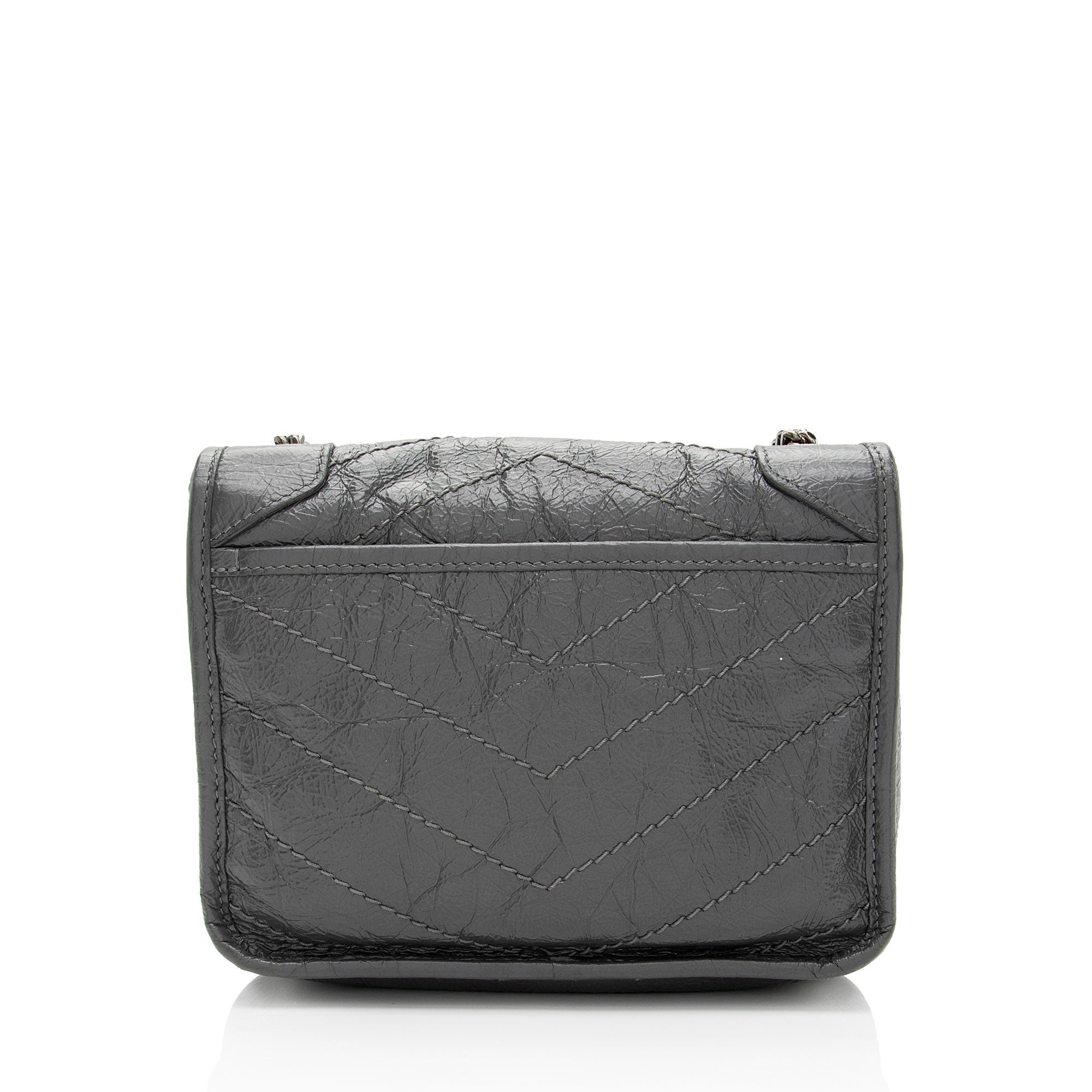 Saint Laurent Crinkled Calfskin Monogram Niki Chain Wallet (SHF-9O6DRW)