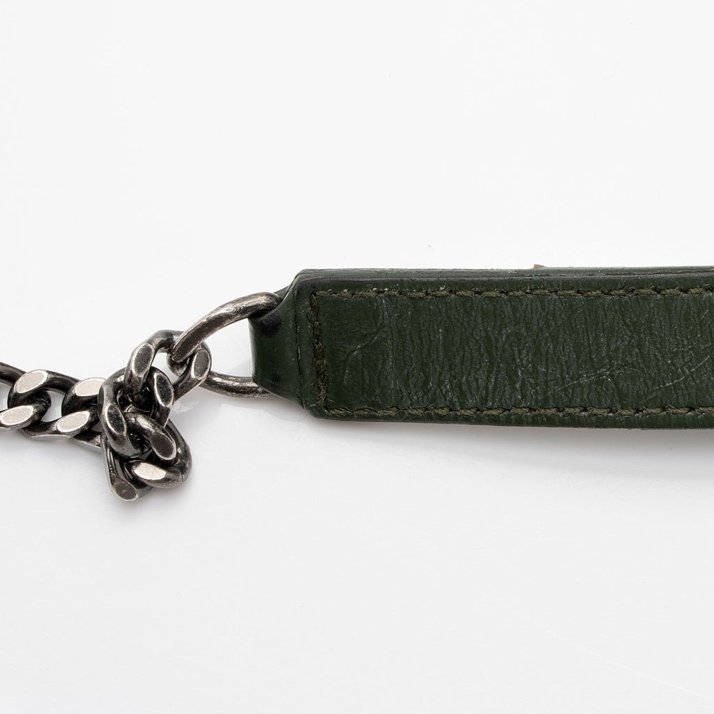 Saint Laurent Crinkled Calfskin Monogram Niki Chain Wallet (SHF-w5uFiz)