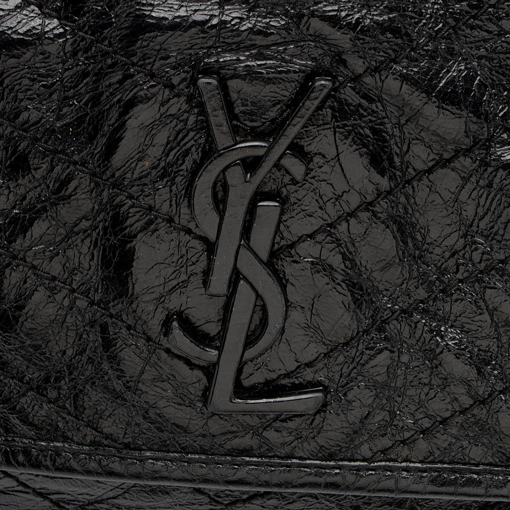 Saint Laurent Crinkled Calfskin Monogram Niki Large Shoulder Bag (SHF-0VXkR6)