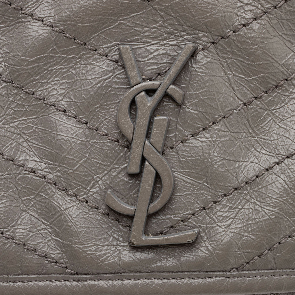 Saint Laurent Crinkled Calfskin Monogram Niki Medium Shoulder Bag (SHF-Ozz7lD)