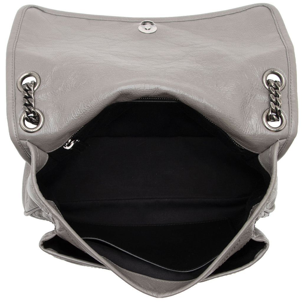 Saint Laurent Crinkled Calfskin Monogram Niki Medium Shoulder Bag (SHF-Ozz7lD)