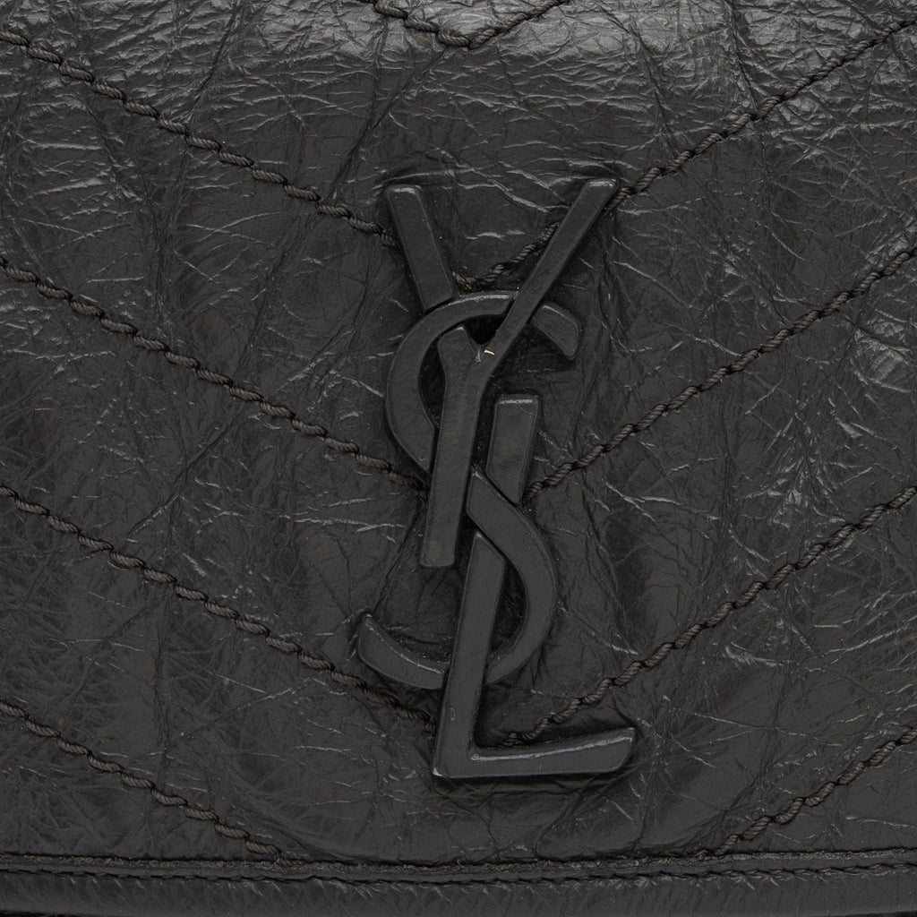 Saint Laurent Crinkled Calfskin Monogram Niki Medium Shoulder Bag (SHF-J4S3bV)