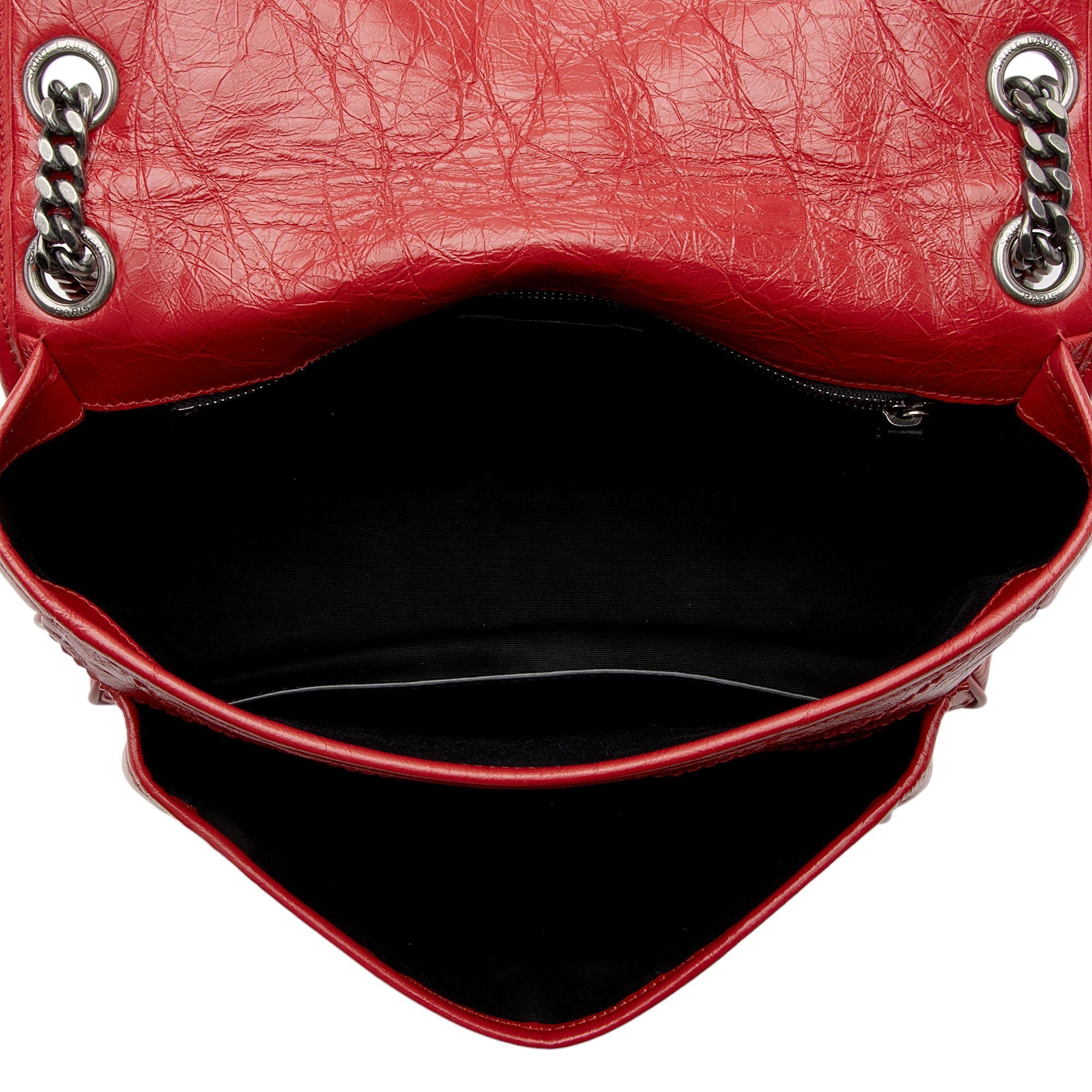 Saint Laurent Crinkled Calfskin Monogram Niki Medium Shoulder Bag (SHF-yRZdIA)