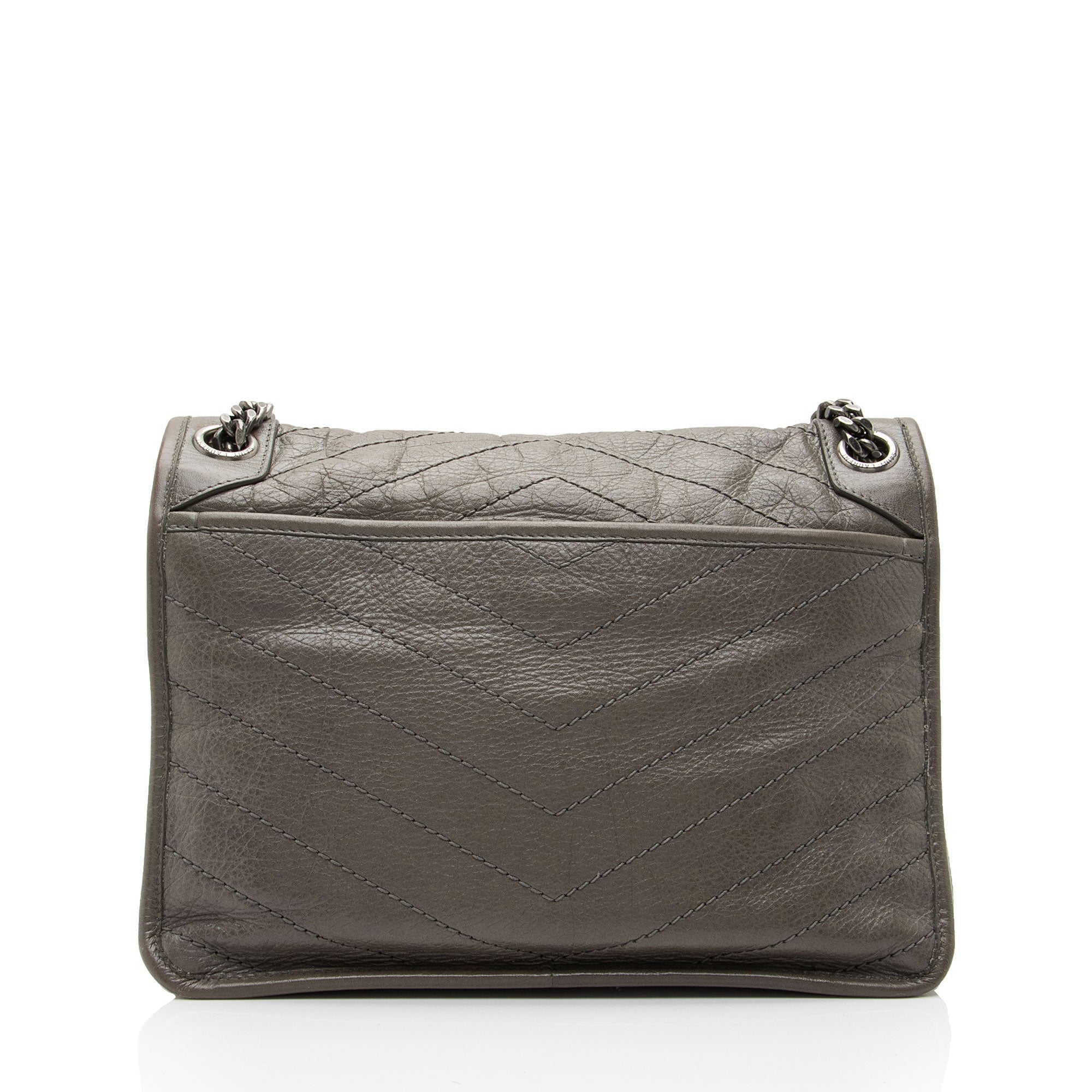 Saint Laurent Crinkled Calfskin Monogram Niki Medium Shoulder Bag (SHF-BbD05y)