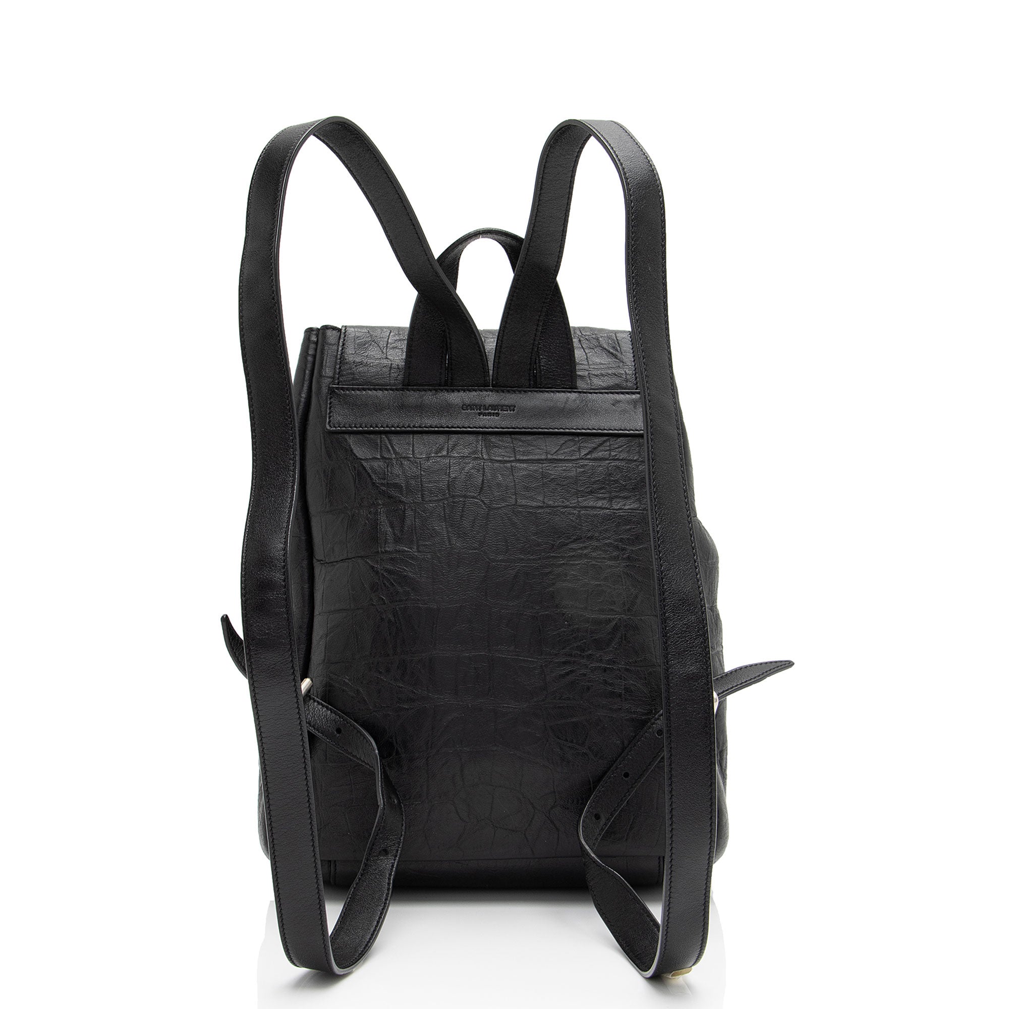 Saint Laurent Croc Embossed Lambskin Festival Backpack (SHF-8lf36x)