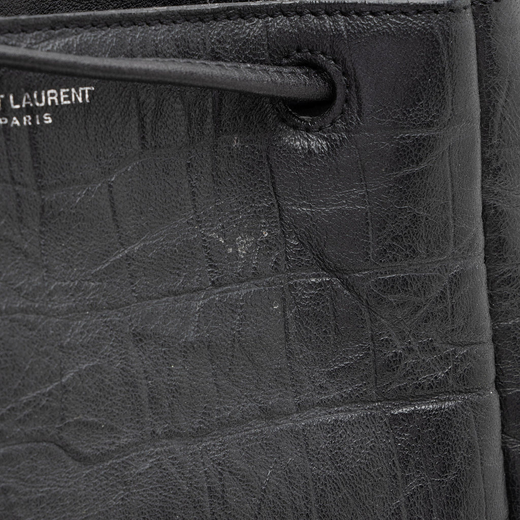 Saint Laurent Croc Embossed Lambskin Festival Backpack (SHF-8lf36x)