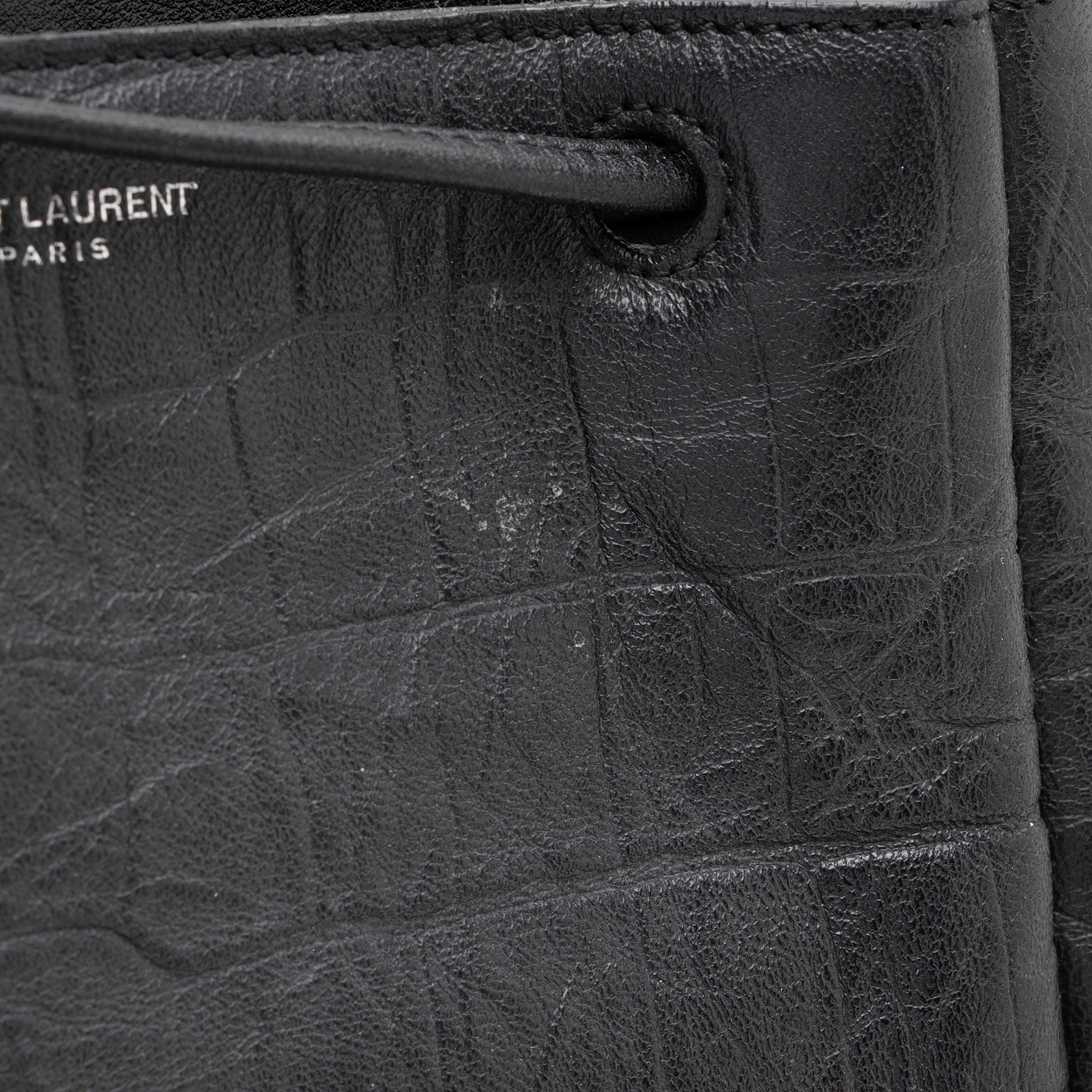 Saint Laurent Croc Embossed Lambskin Festival Backpack (SHF-8lf36x)