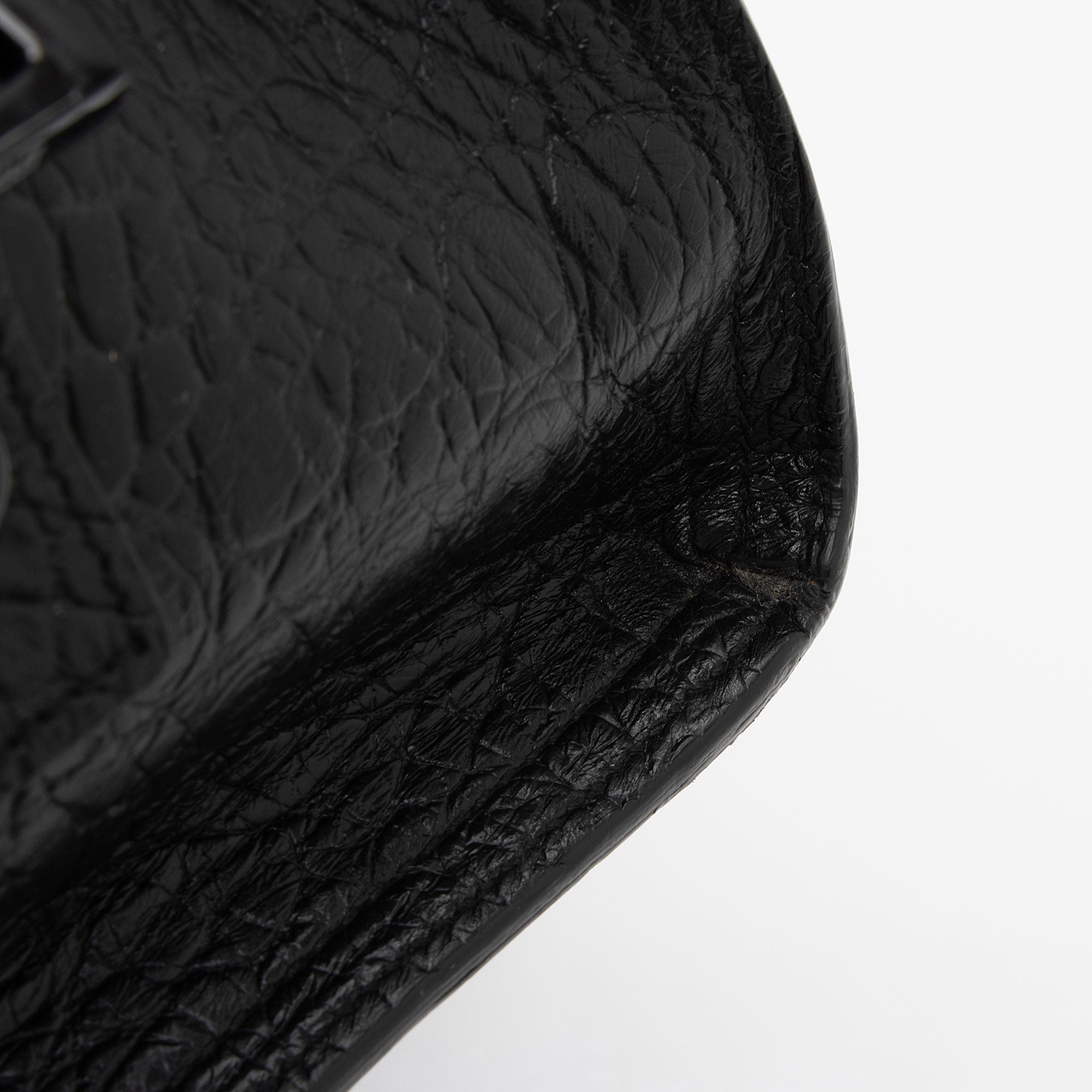 Saint Laurent Croc Embossed Leather Monogram Baby Cabas Tote (SHF-QBG3Zi)