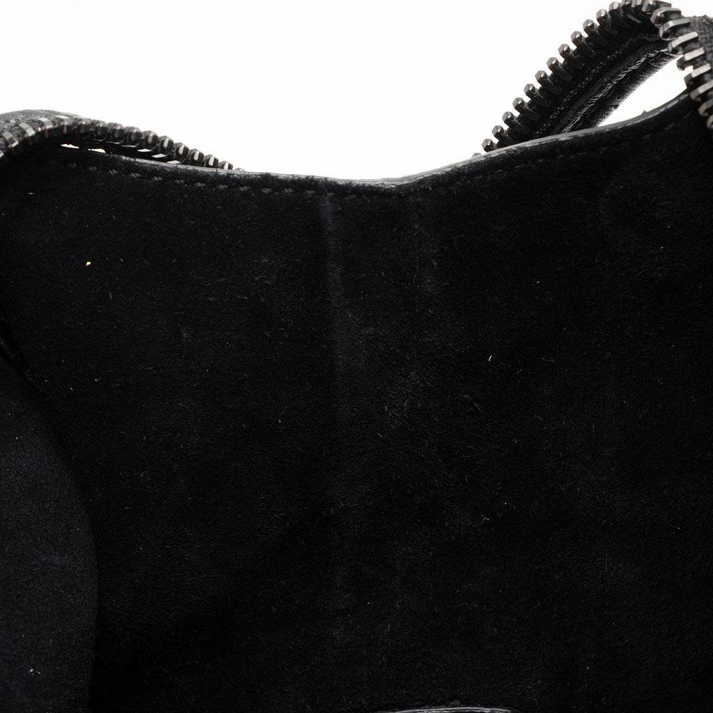 Saint Laurent Croc Embossed Leather Monogram Baby Cabas Tote (SHF-QBG3Zi)