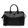Saint Laurent Croc Embossed Leather Monogram Baby Cabas Tote (SHF-QBG3Zi)
