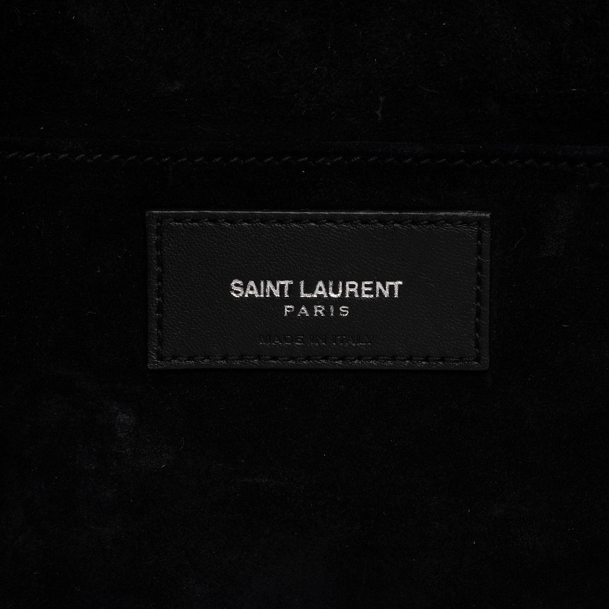 Saint Laurent Croc Embossed Leather Monogram Baby Cabas Tote (SHF-QBG3Zi)