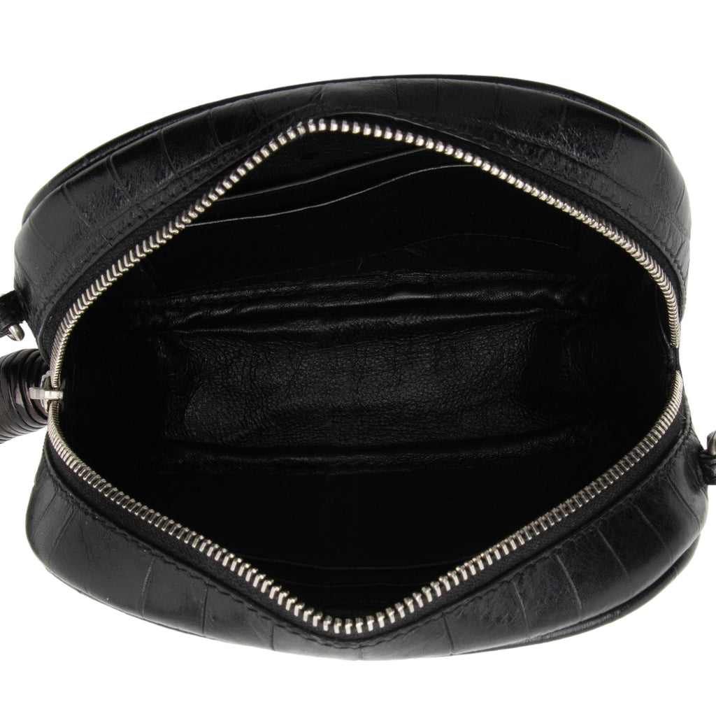 Saint Laurent Croc Embossed Leather Monogram Blogger Bag (SHF-XNnxZ2)