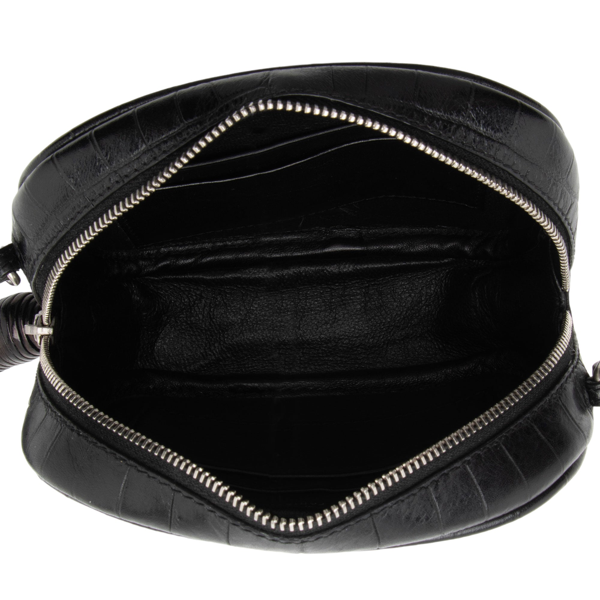 Saint Laurent Croc Embossed Leather Monogram Blogger Bag (SHF-XNnxZ2)