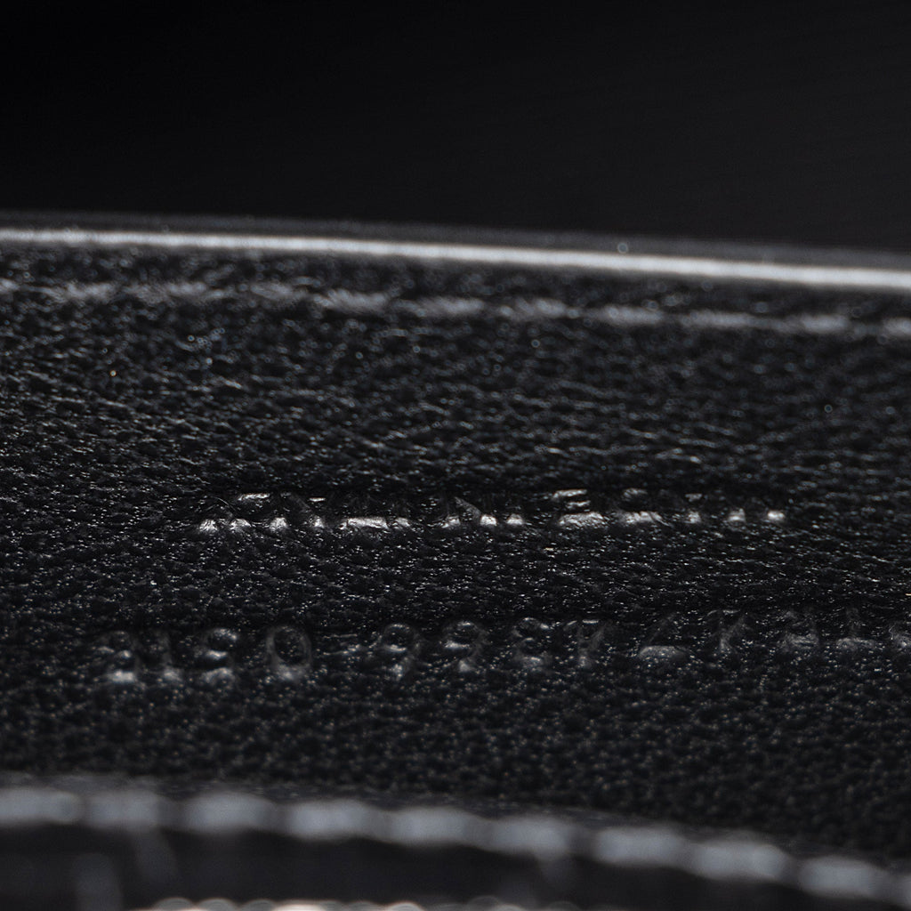 Saint Laurent Croc Embossed Leather Monogram Kate Tassel Small Shoulder Bag (SHF-BWswR2)