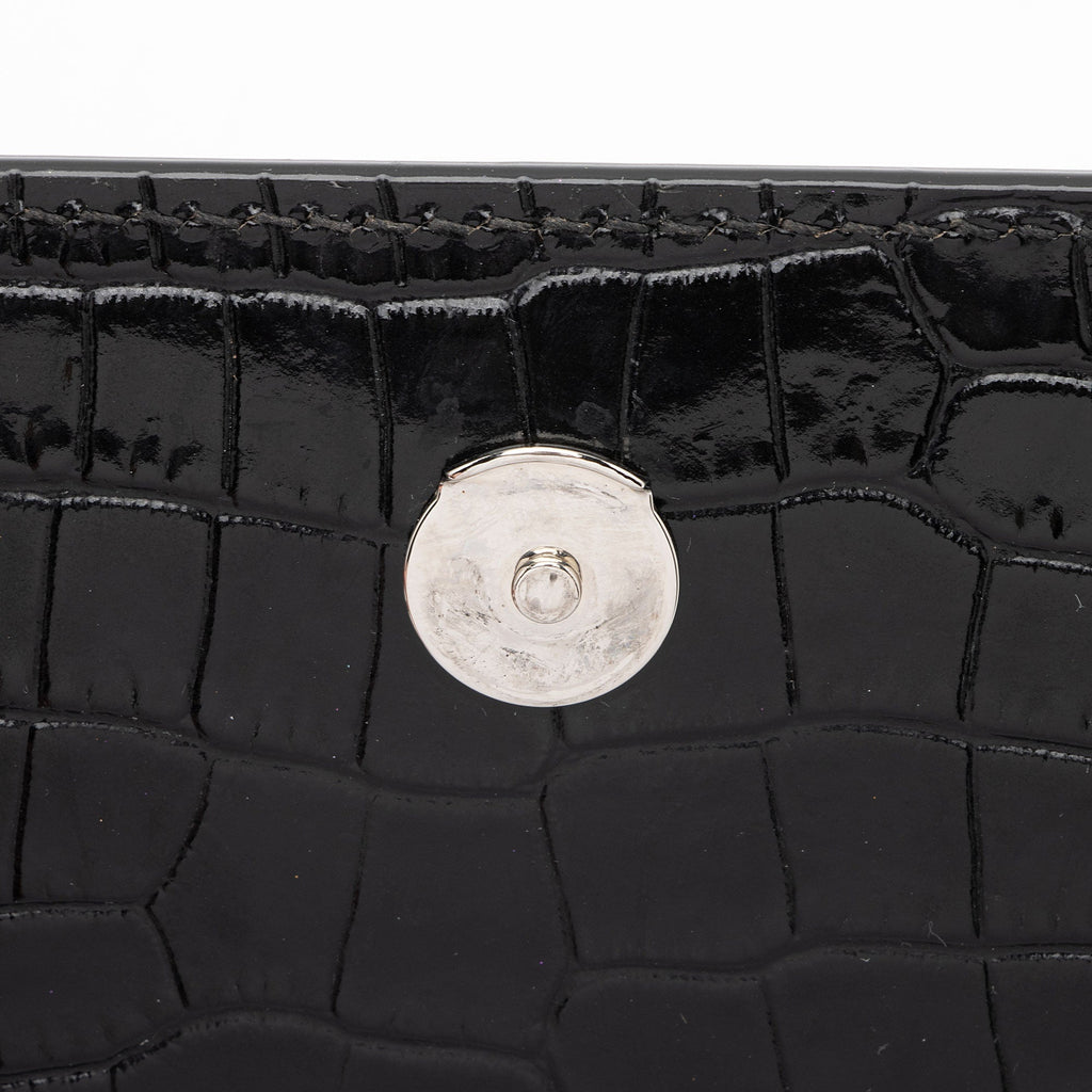 Saint Laurent Croc Embossed Leather Monogram Sunset Medium Shoulder Bag (SHF-LCdXkt)