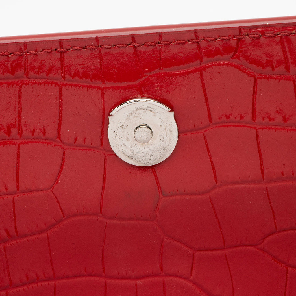 Saint Laurent Croc Embossed Leather Monogram Sunset Medium Shoulder Bag (SHF-jVwFV7)