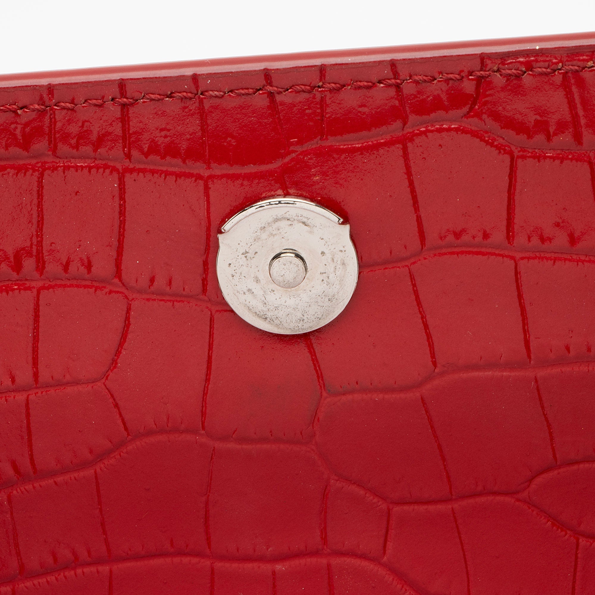 Saint Laurent Croc Embossed Leather Monogram Sunset Medium Shoulder Bag (SHF-jVwFV7)