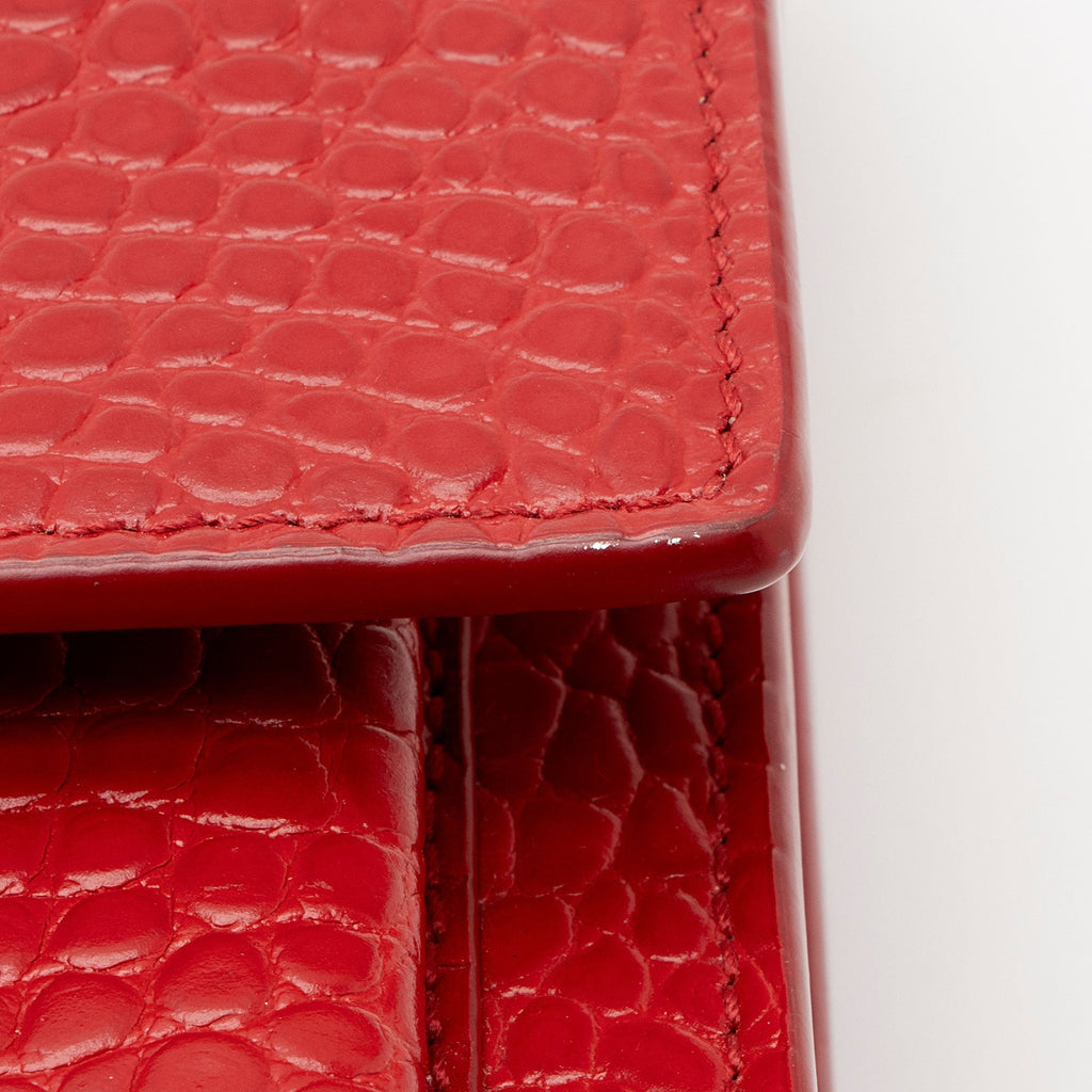 Saint Laurent Croc Embossed Leather Monogram Sunset Medium Shoulder Bag (SHF-jVwFV7)