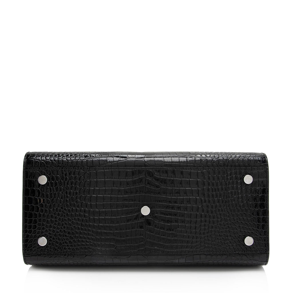 Saint Laurent Croc Embossed Leather Sac De Jour Small Tote (SHF-Cqj90b)