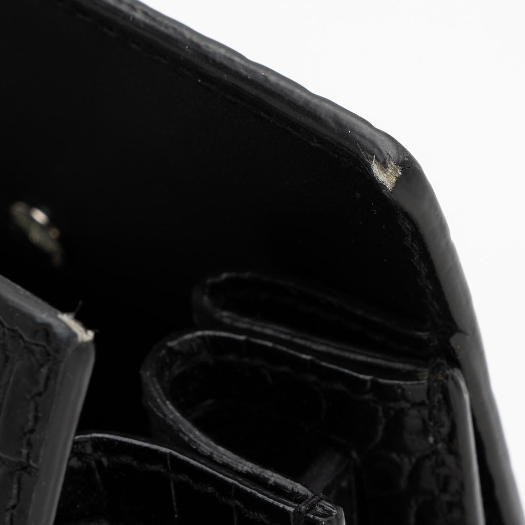 Saint Laurent Croc Embossed Leather Sac De Jour Small Tote (SHF-Cqj90b)
