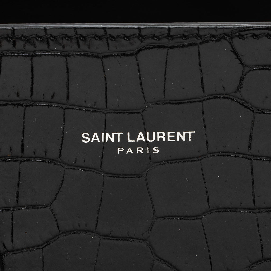 Saint Laurent Croc Embossed Leather Sac De Jour Small Tote (SHF-Cqj90b)