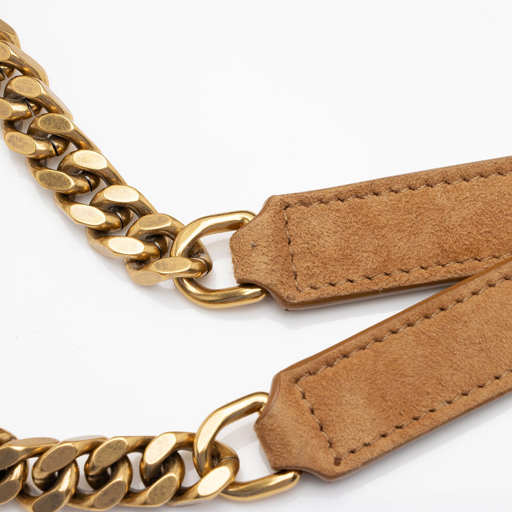 Saint Laurent Denim Suede Monogram Niki Medium Shoulder Bag (SHF-fpTQXb)