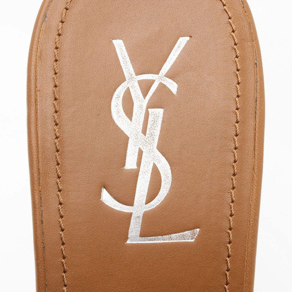 Saint Laurent Denim Wood Platform Slide Sandals - Size 10 / 40 (SHF-MI4wKi)
