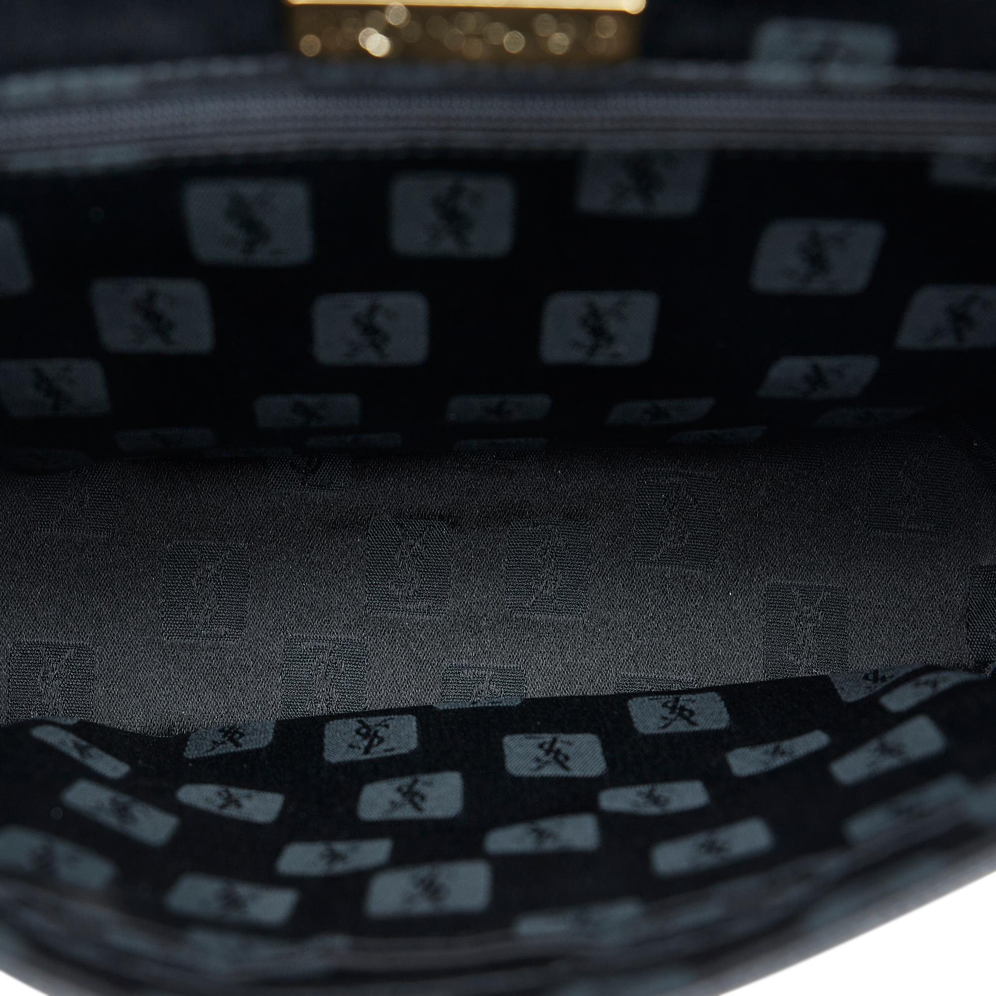 Saint Laurent Diamond Cut Leather Satchel (SHG-0dQrEq)