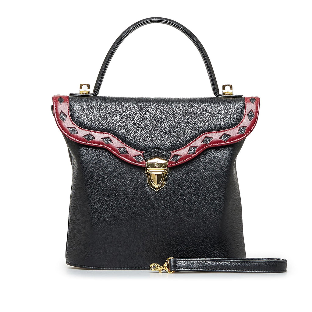 Saint Laurent Diamond Cut Leather Satchel (SHG-0dQrEq)