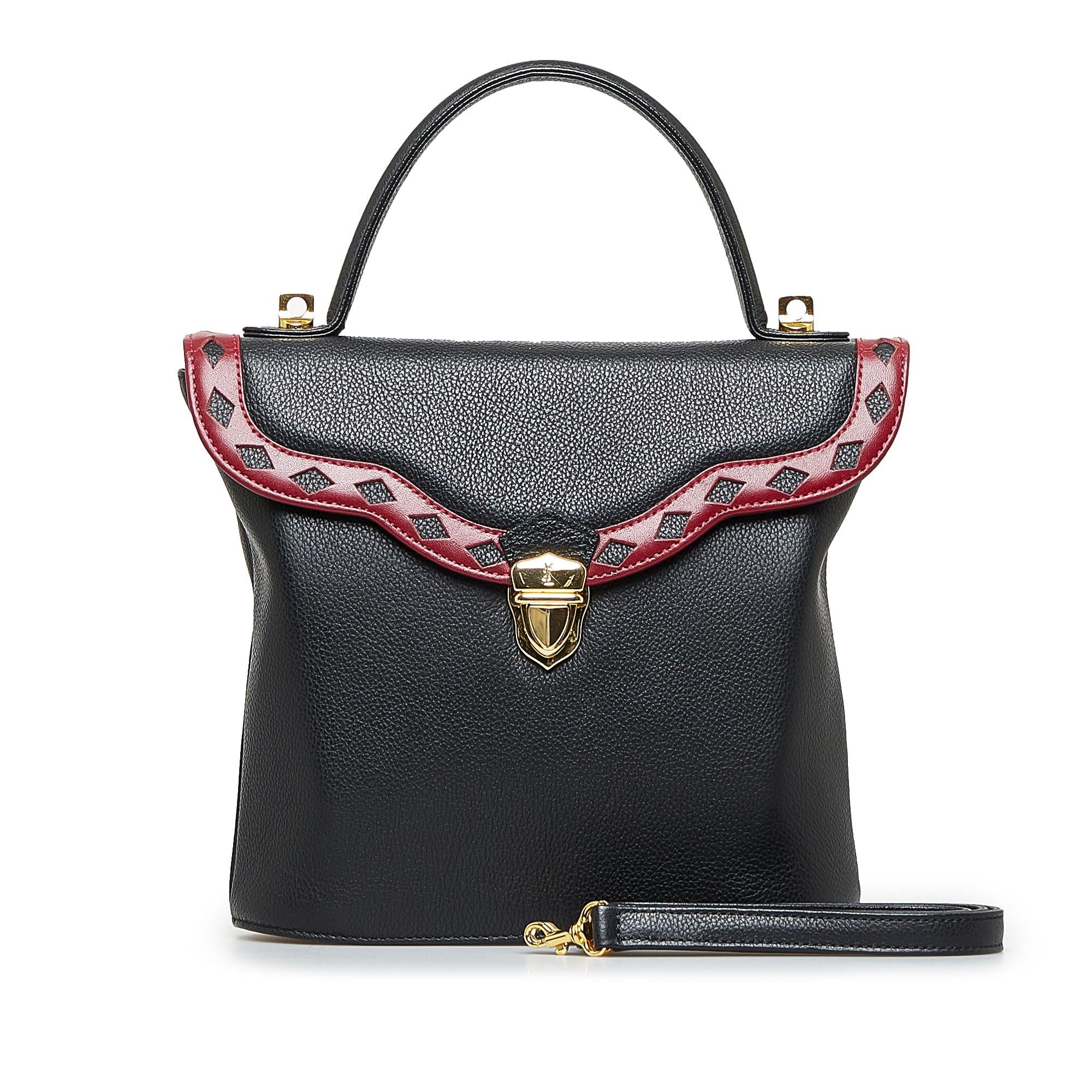 Saint Laurent Diamond Cut Leather Satchel (SHG-0dQrEq)