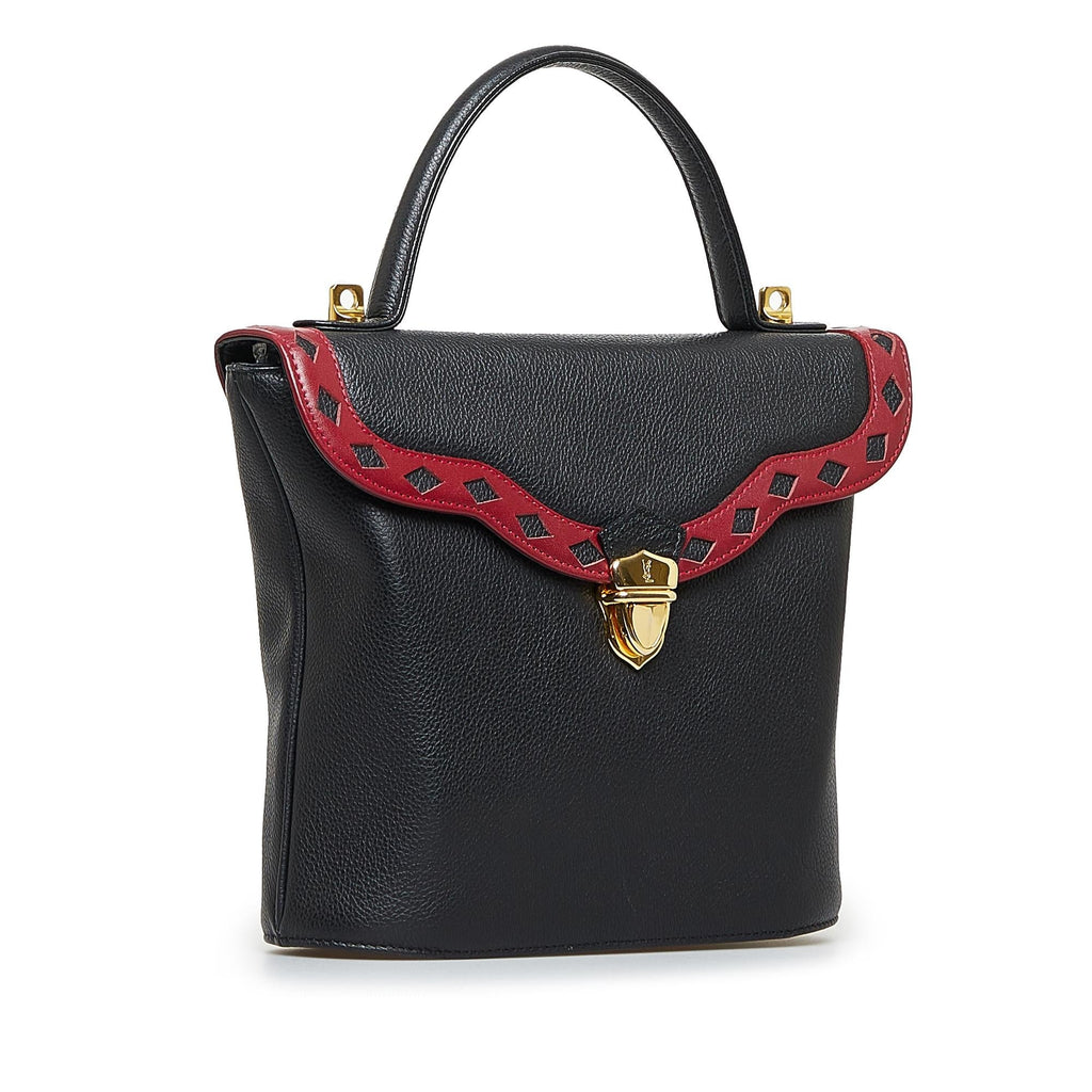 Saint Laurent Diamond Cut Leather Satchel (SHG-0dQrEq)