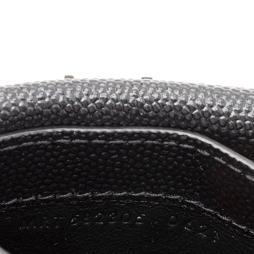 Saint Laurent Grain De Poudre Embossed Leather Uptown Card Case (SHF-cCTA04)