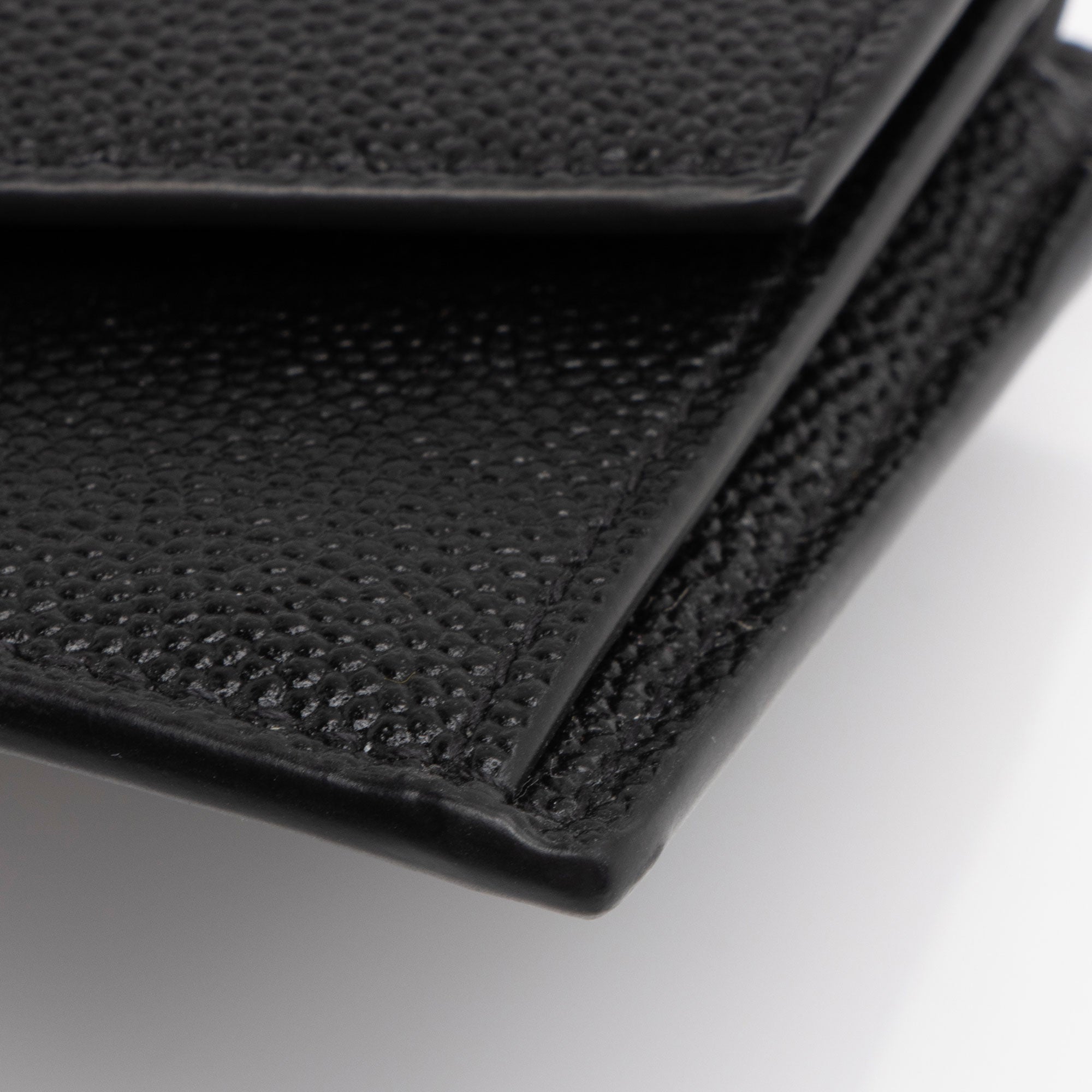Saint Laurent Grain De Poudre Embossed Leather Uptown Card Case (SHF-cCTA04)