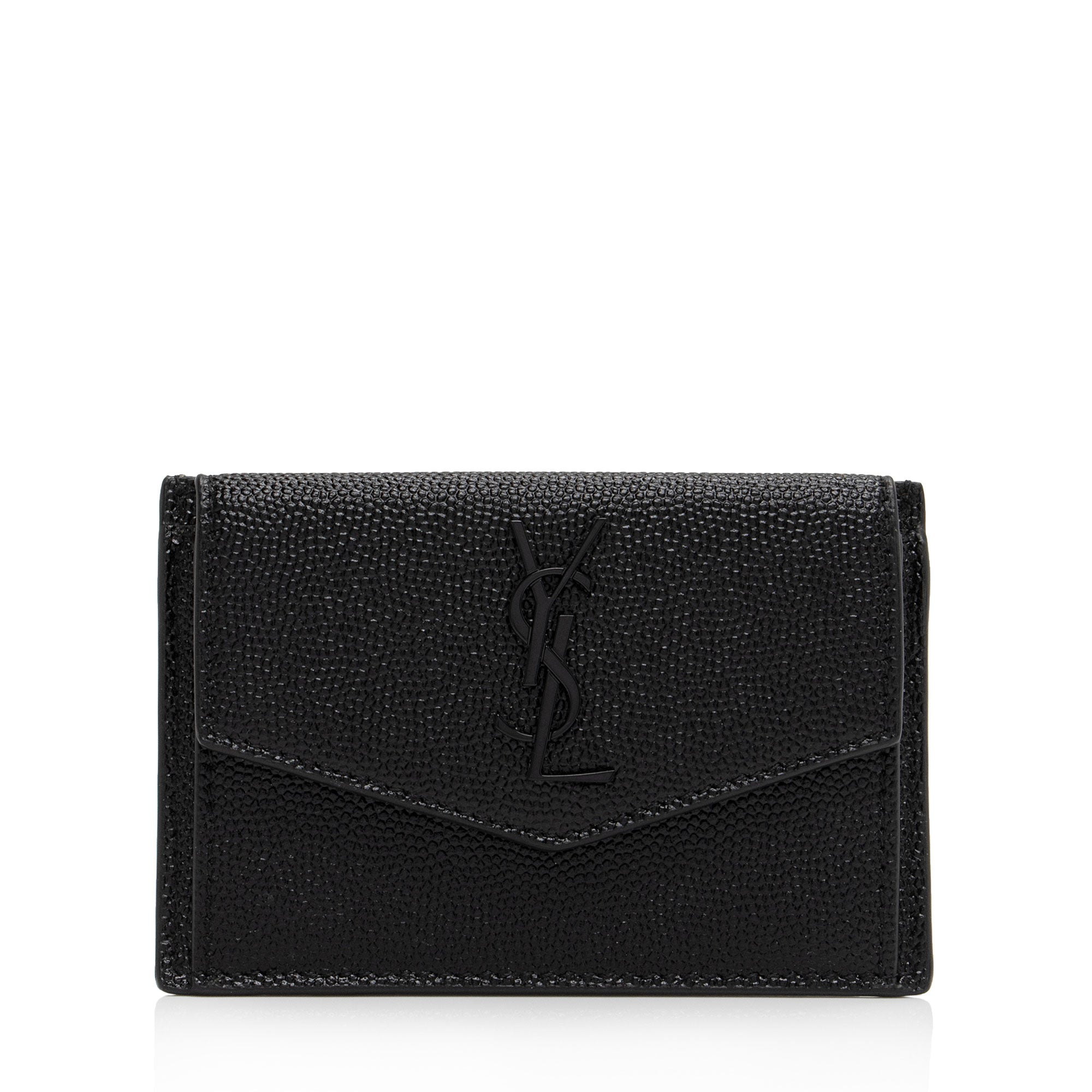 Saint Laurent Grain De Poudre Embossed Leather Uptown Card Case (SHF-cCTA04)