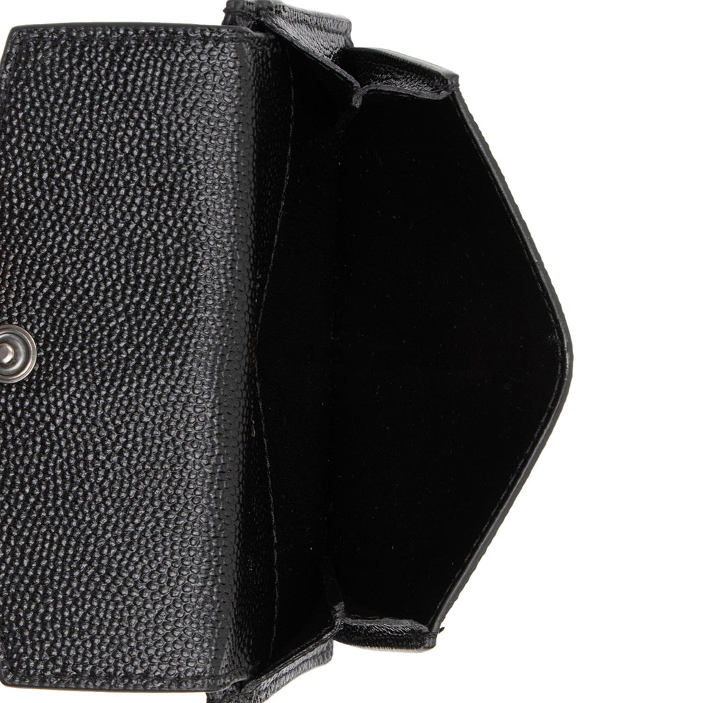 Saint Laurent Grain De Poudre Embossed Leather Uptown Card Case (SHF-cCTA04)
