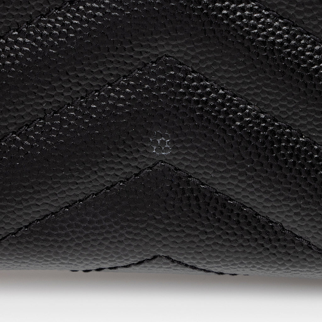 Saint Laurent Grain de Podure Zipped Monogram Wallet (SHF-we8vHe)