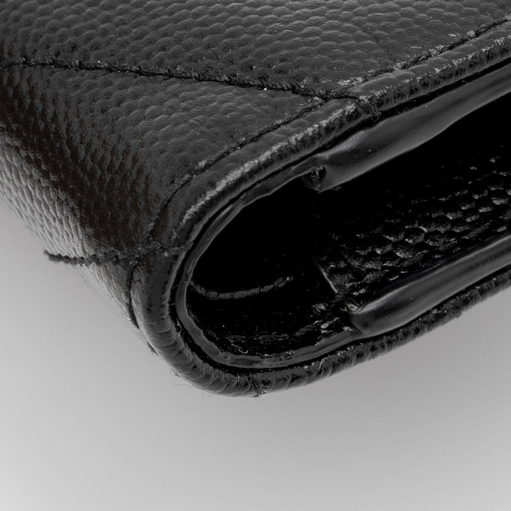 Saint Laurent Grain de Podure Zipped Monogram Wallet (SHF-we8vHe)