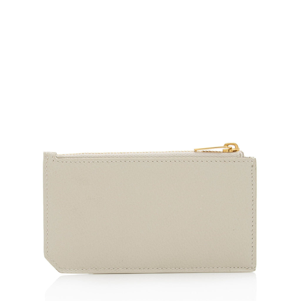 Saint Laurent Grain de Poudre Fragments Zipper Card Case (SHF-CE2v77)
